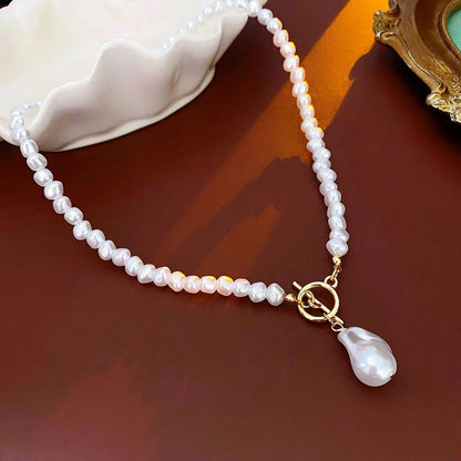 Baroque Pearl Pendant Choker Necklace