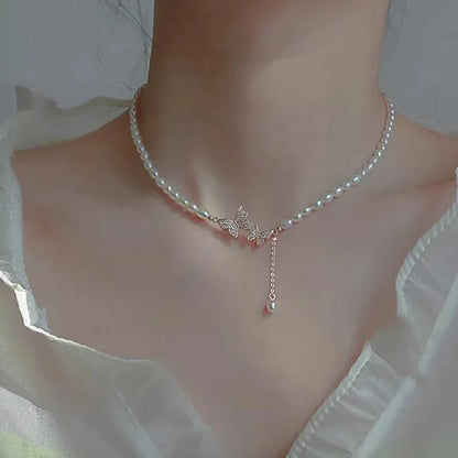 Korean Version Acrylic Butterfly Pendant Necklace