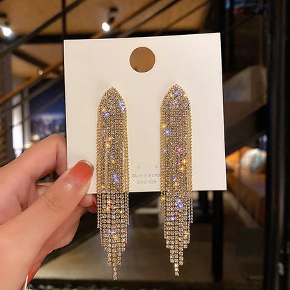 Elegant Geometric Zircon Square Drop Earrings