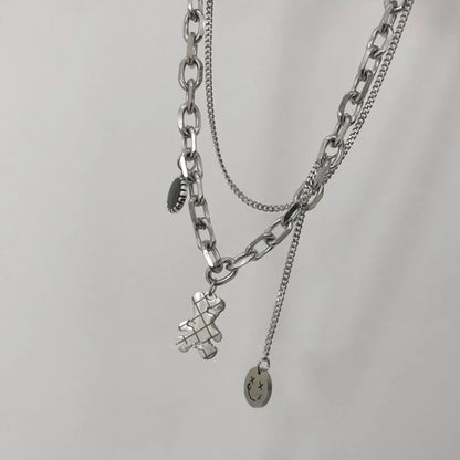 Fashion Simple Double Cute Bear Pendant Necklace
