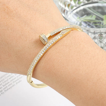 Zircon Nail Open Bracelet