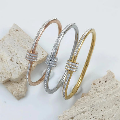 Fashion Nail Gold Plated Stainless Steel Bracelet