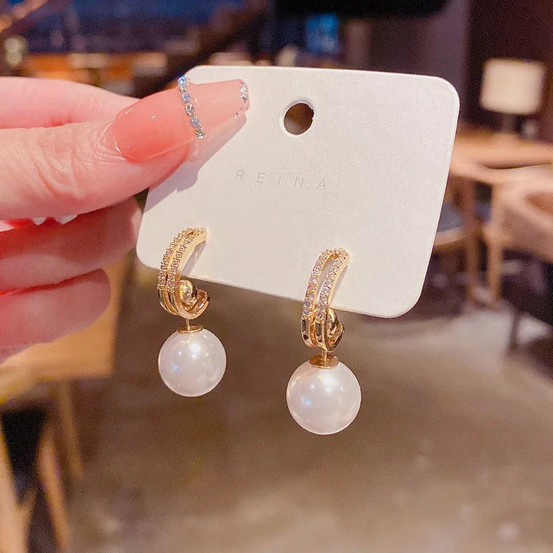 Light Luxury Imitation Pearl Drop Earrings