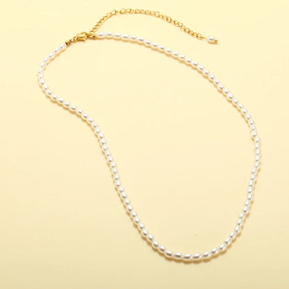 Irregular Pearl Necklace with Stainless Steel Chain