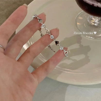 Y2K Zircon Ins Heart Bracelet