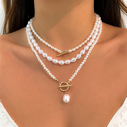 Heart Pendant Pearl Choker Necklace