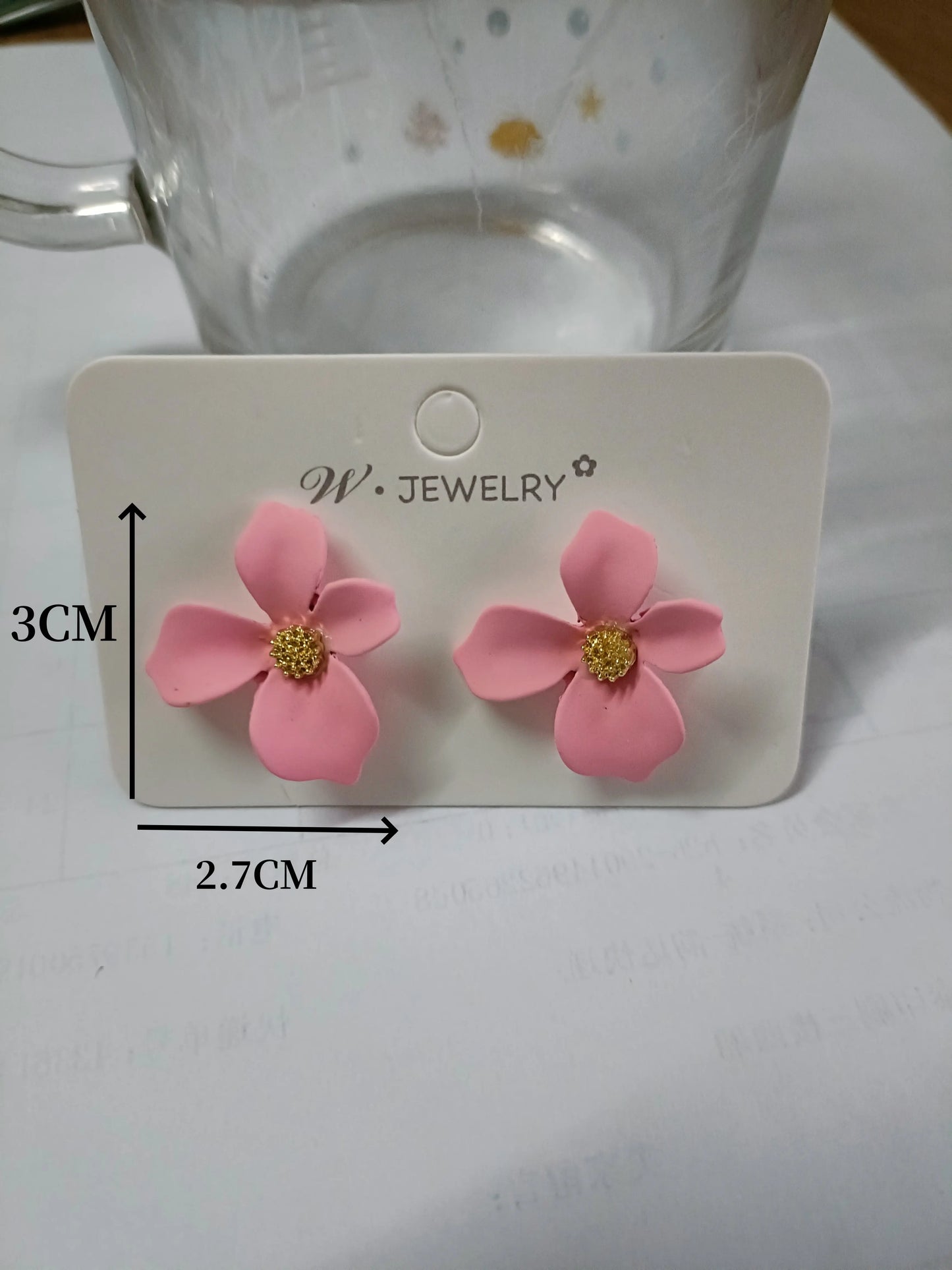 S925 Silver Needle Red Petals Earrings