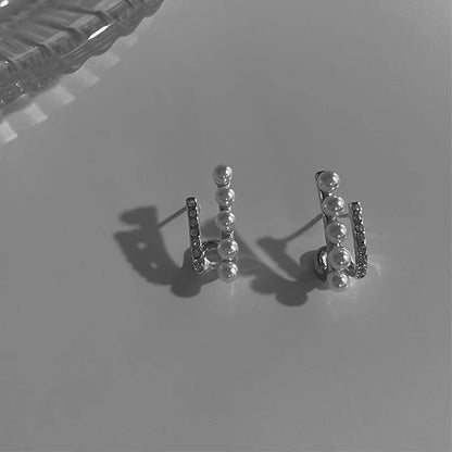 2024 New Irregular U-Shaped Zircon Stud Earrings