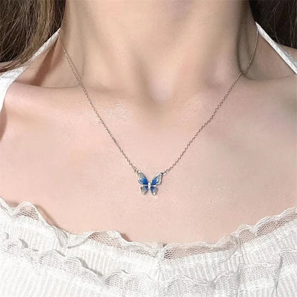 Korean Version Acrylic Butterfly Pendant Necklace