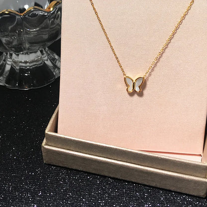Korean Version Acrylic Butterfly Pendant Necklace