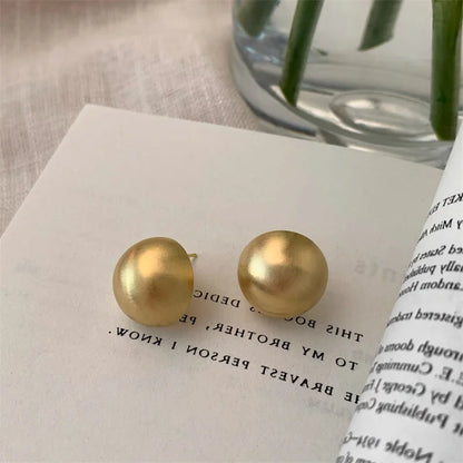 Tiny Gold Color Twist Round Stud Earrings