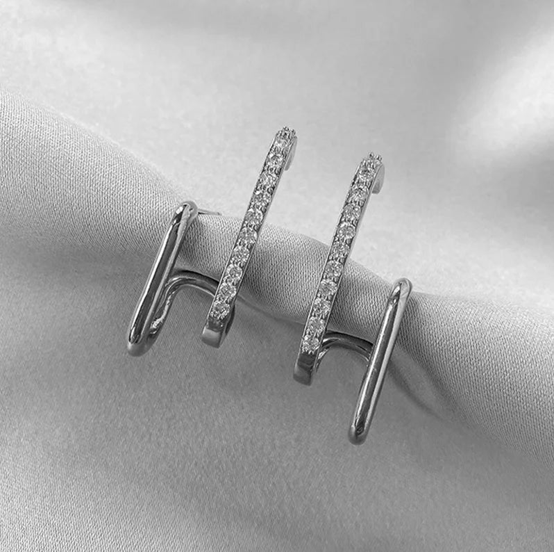 2024 New Irregular U-Shaped Zircon Stud Earrings