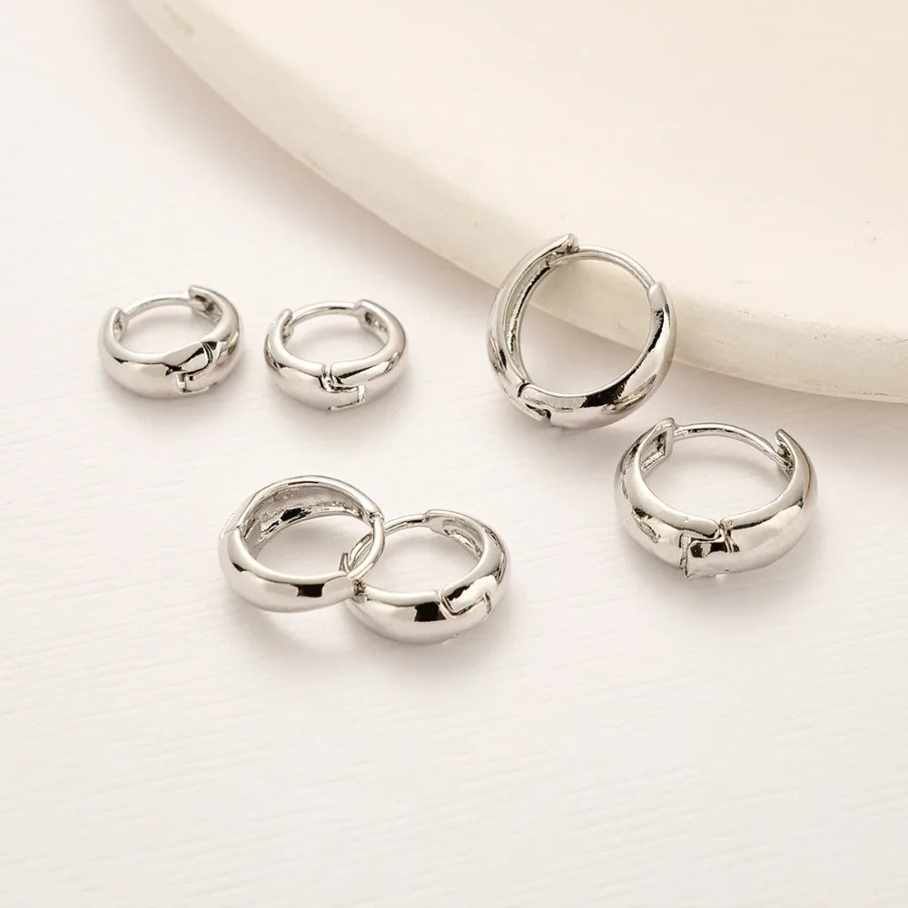 6-Piece Set Stainless Steel Minimalist Huggie Hoop Earrings for Women