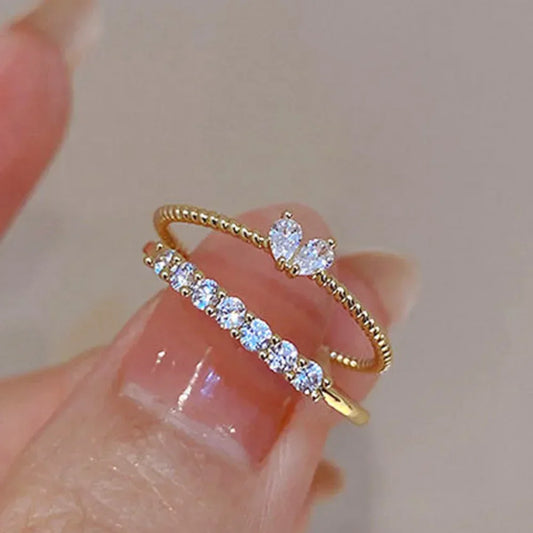 Luxury Zircon Heart Ring