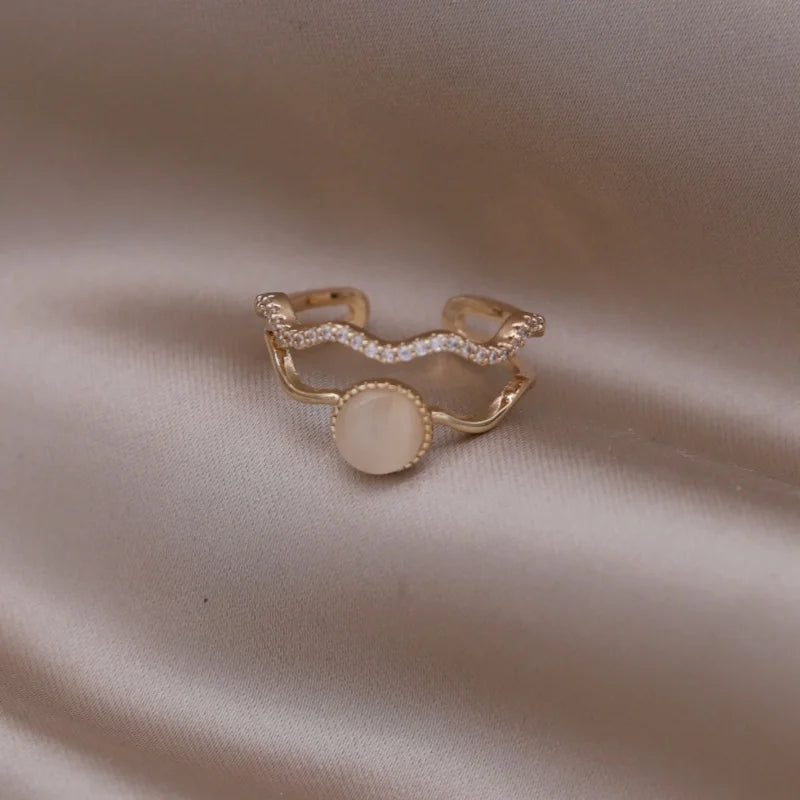 14K Gold Plated Double Love Crystal Ring