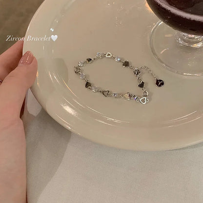 Y2K Zircon Ins Heart Bracelet