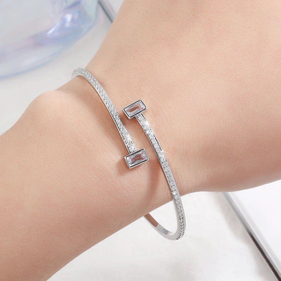 Zircon Nail Open Bracelet