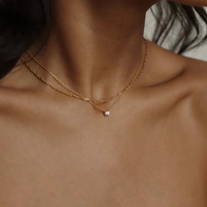 Gold-Plated Stainless Steel Thin Chain Necklace