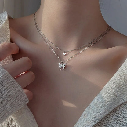 Fashion Simple Double Cute Bear Pendant Necklace