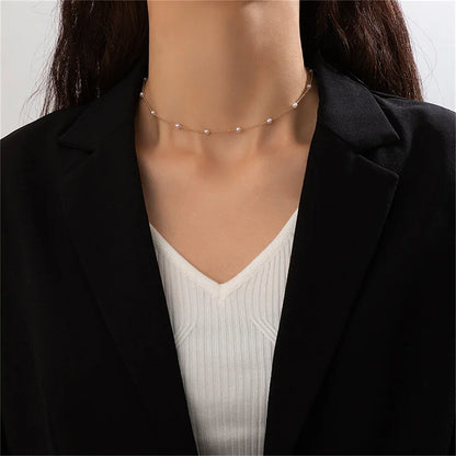 Simple Pearl Choker Necklaces for Women