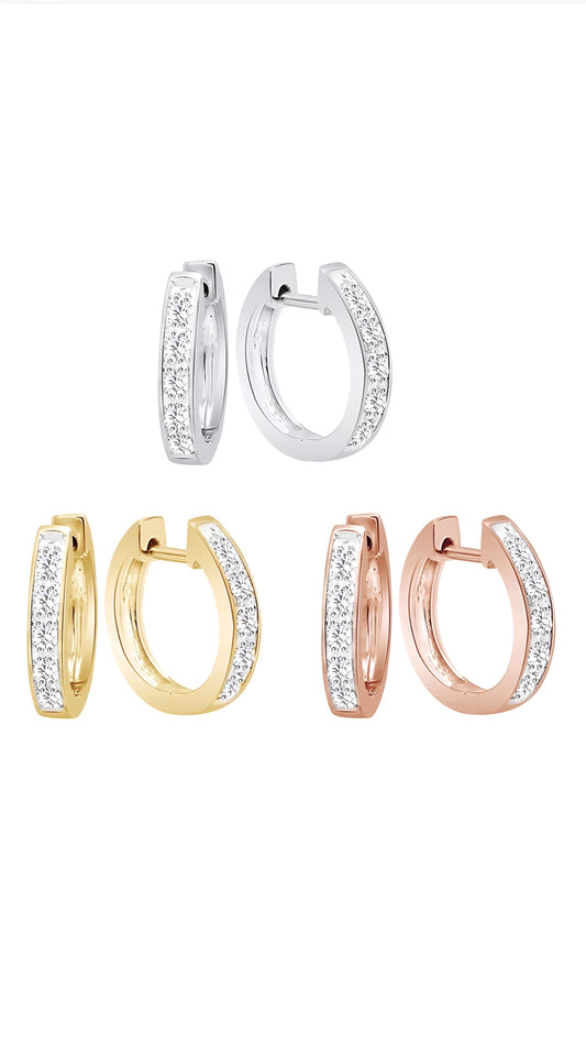 Natural Diamond Huggies