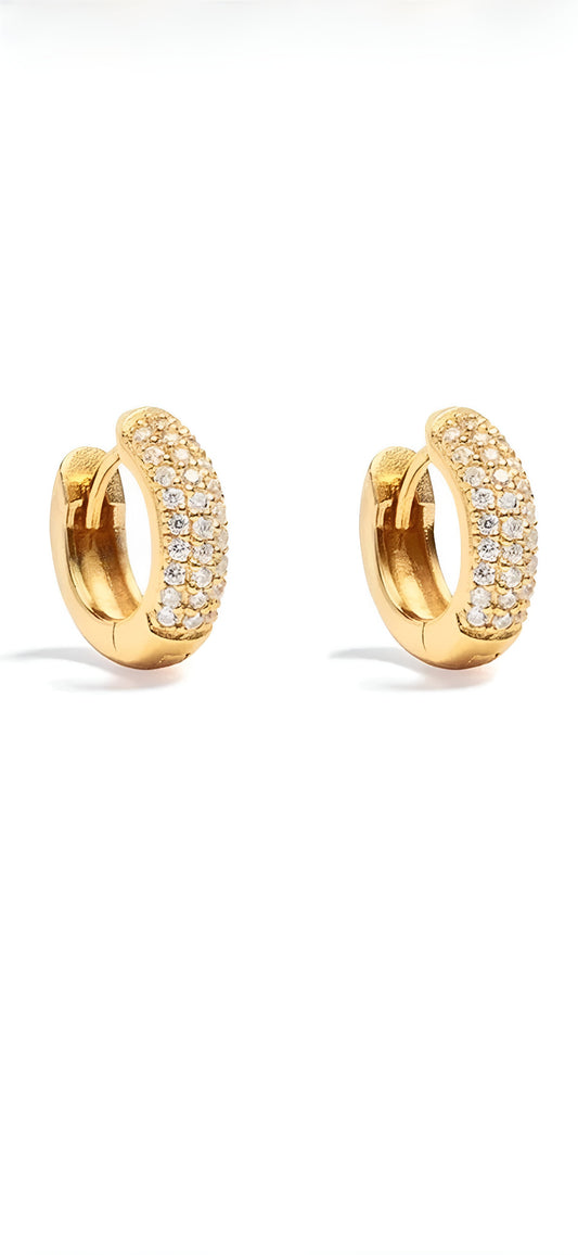 Diamond Huggies Pavé 14K Yellow Gold